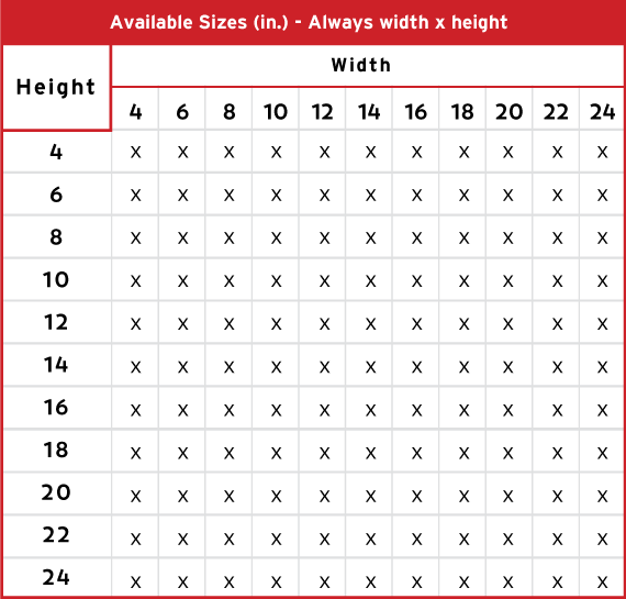 Product 2 Aviable Sizes